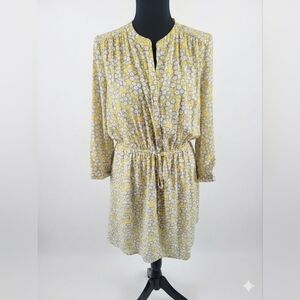 DR2 Yellow Floral Long Sleeve Dress